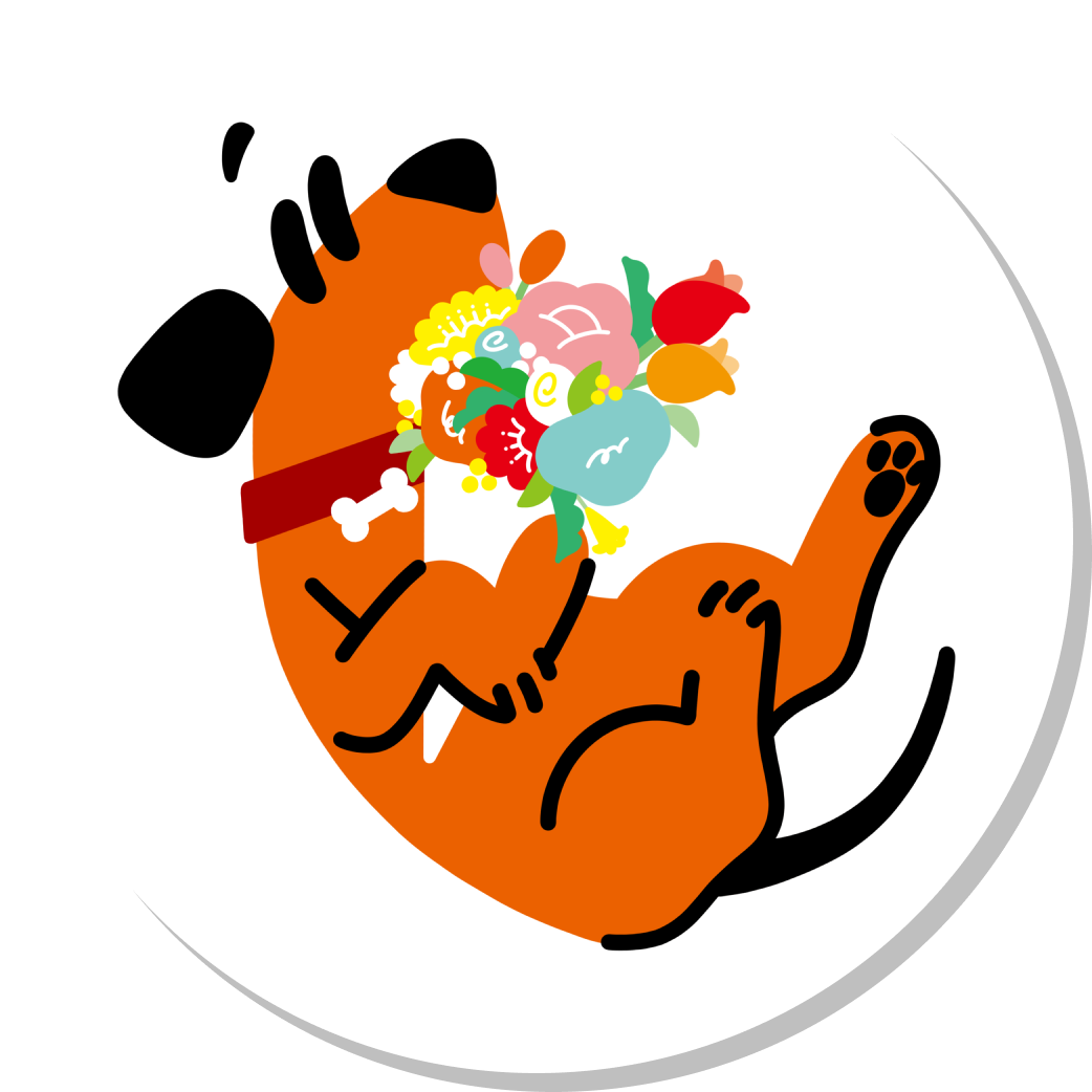 花束を持ったバウ
